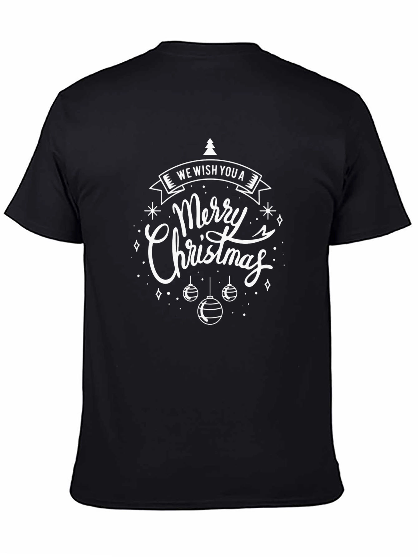 Merry Christmas Graphic Tee - Black Holiday Shirt