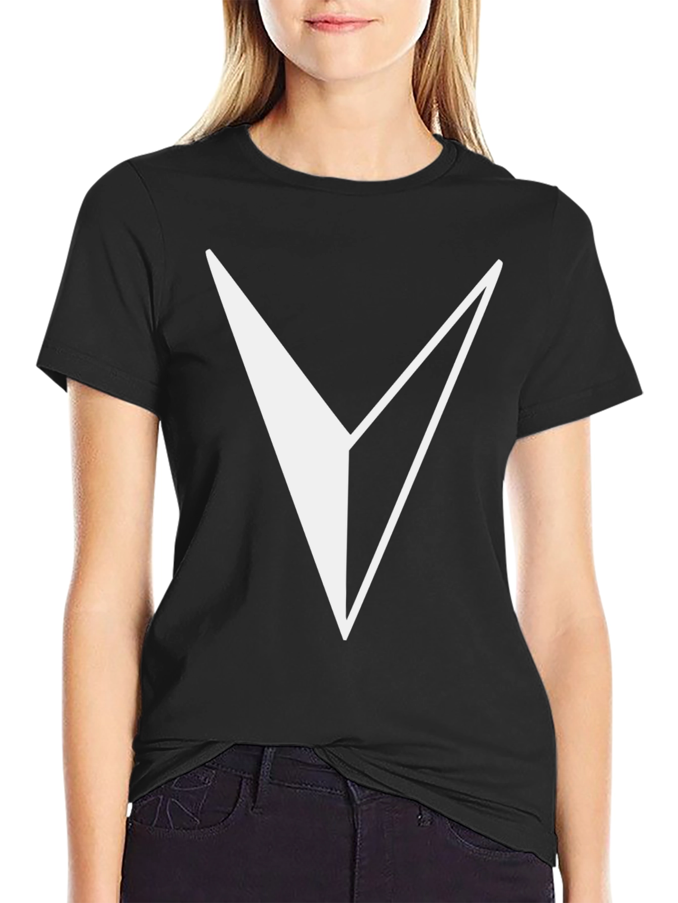 Modern Geometric Arrow T-Shirt - Black