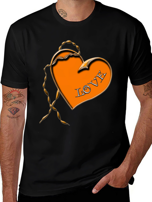 Love Heart Graphic Black T-Shirt