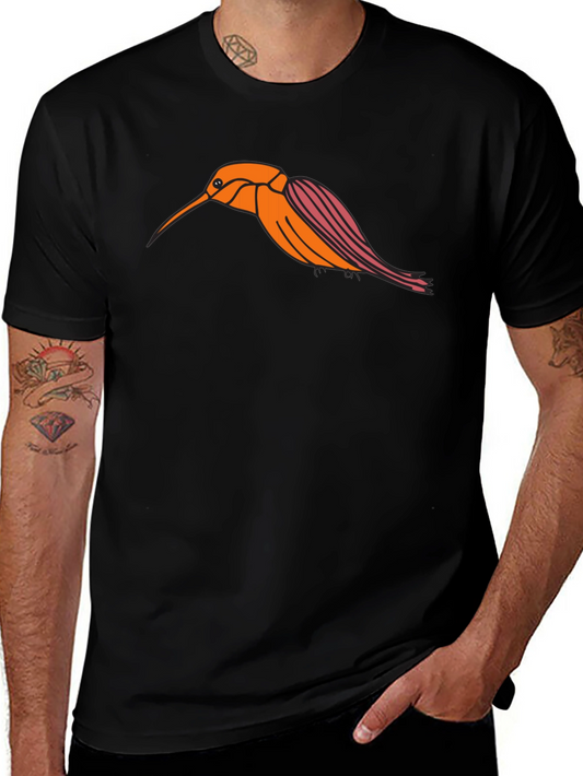 Hummingbird Graphic Tee - Stylish Black T-Shirt