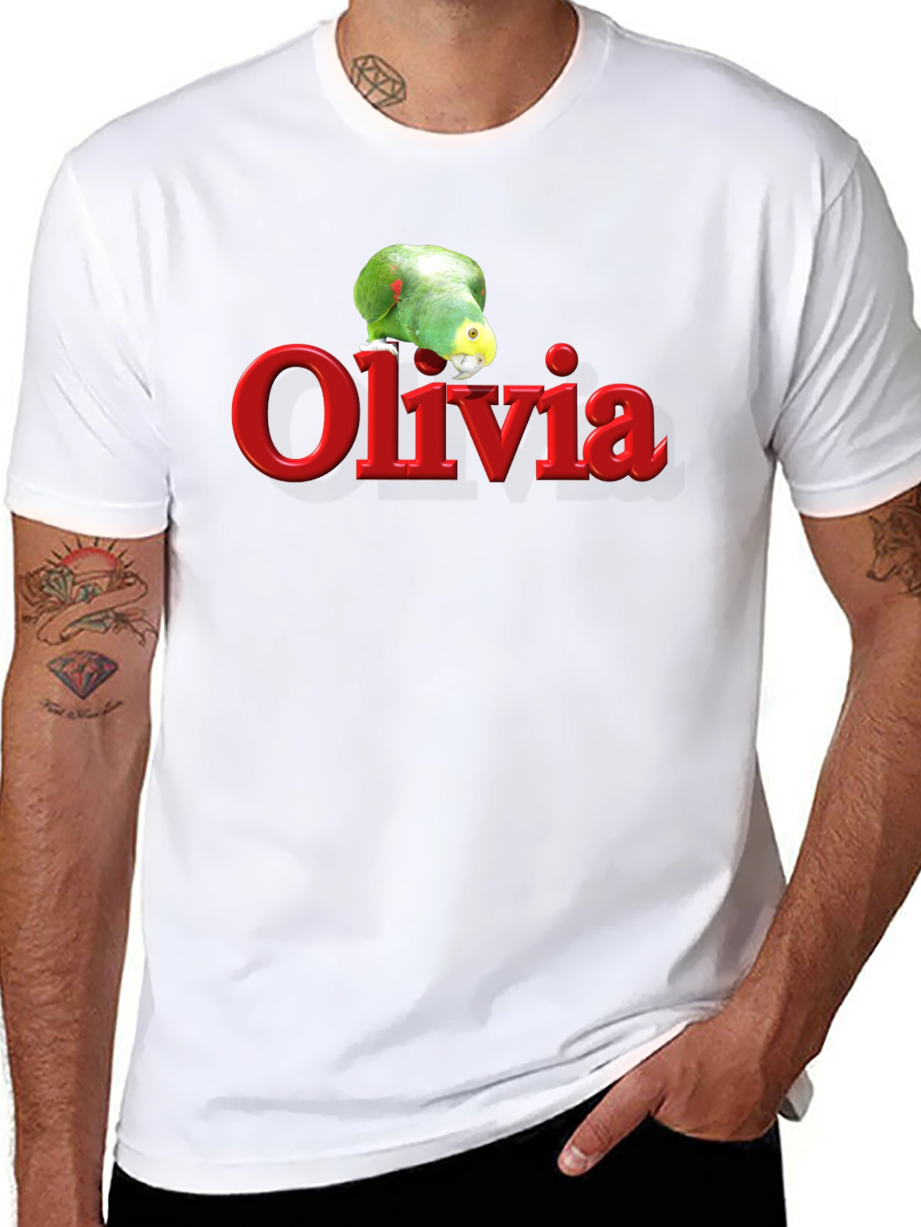 Olivia Parrot Graphic T-Shirt - Personalized Gift