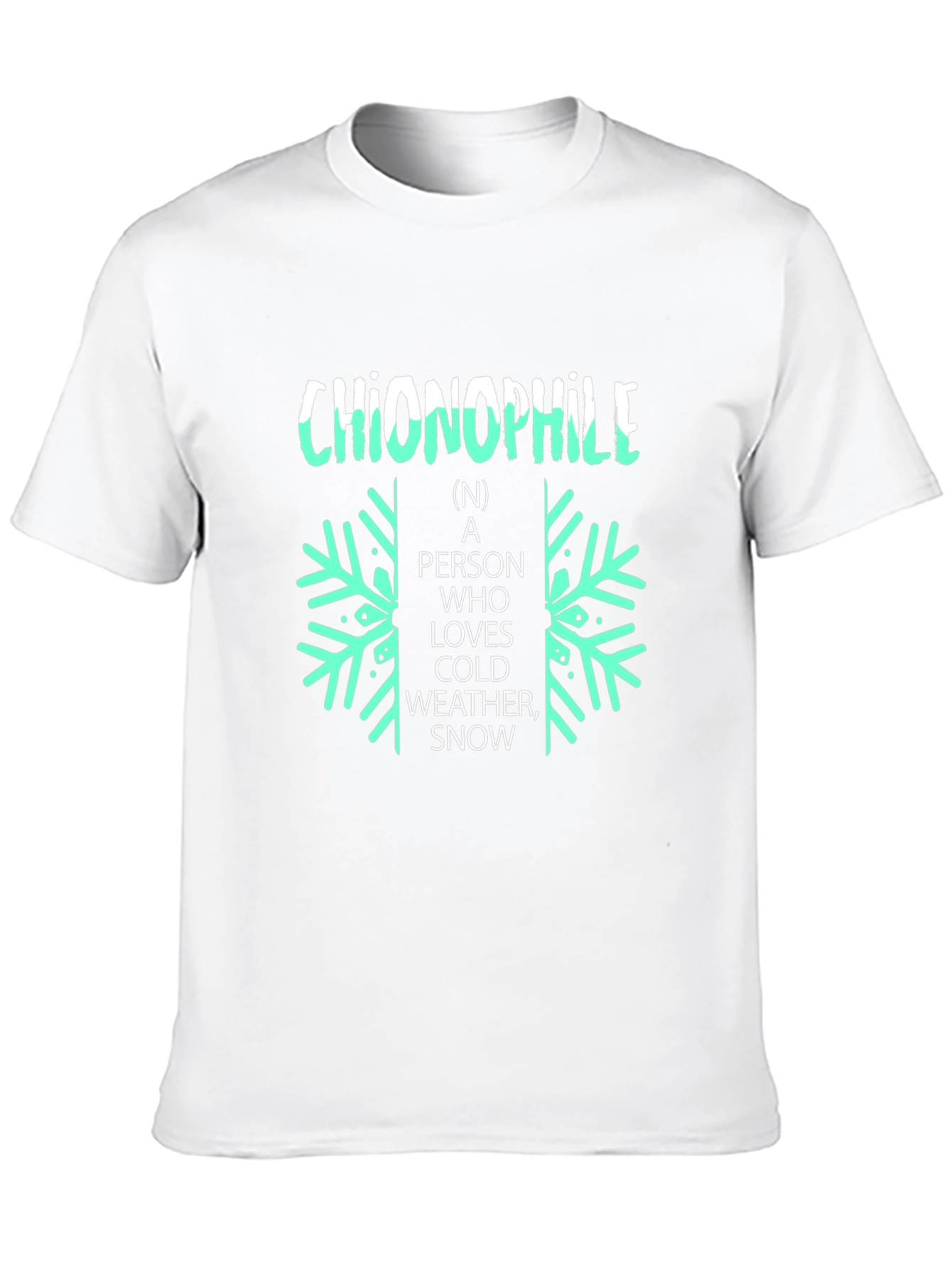 Chionophile Black T-Shirt: Love Cold Weather and Snow!
