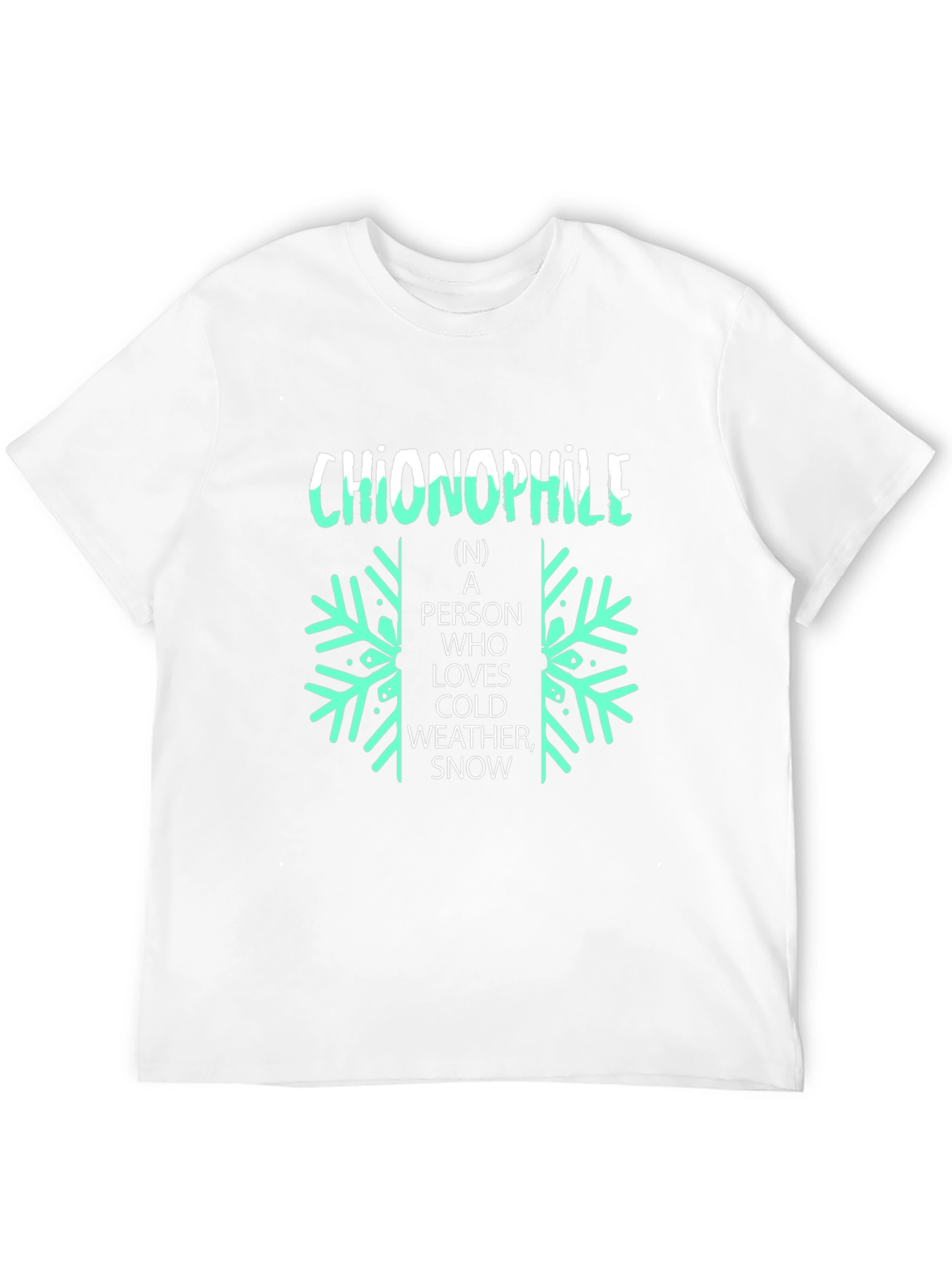 Chionophile Black T-Shirt: Love Cold Weather and Snow!