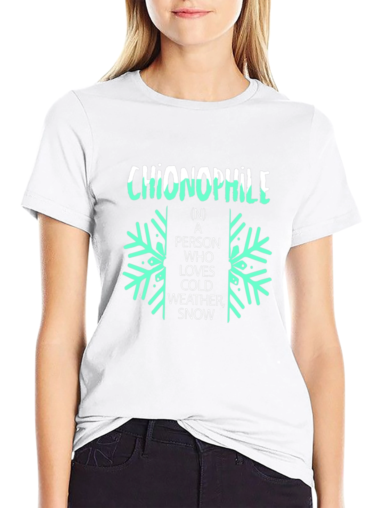 Chionophile Black T-Shirt: Love Cold Weather and Snow!