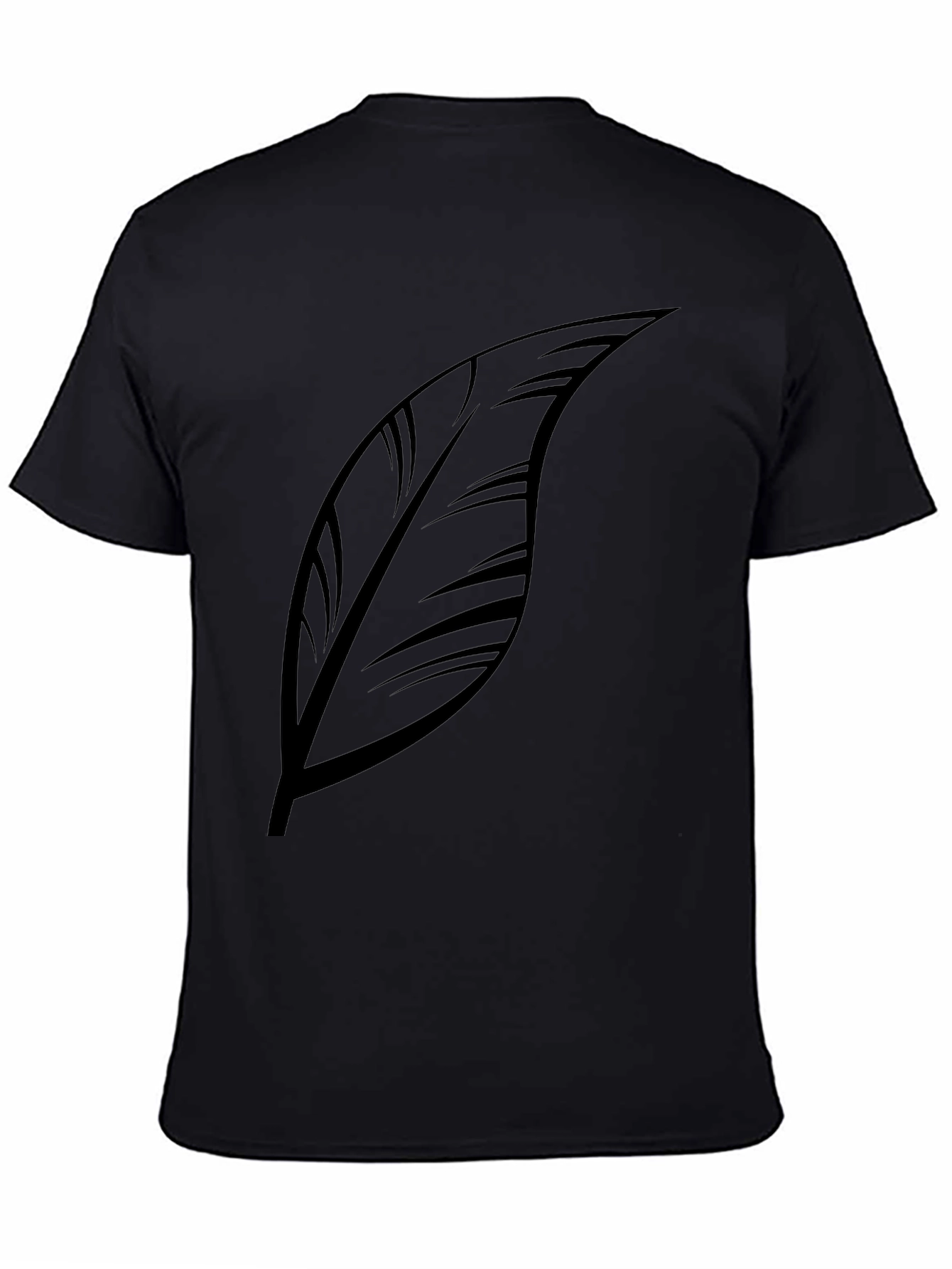 Mens Black Feather Graphic T-Shirt - Stylish & Casual