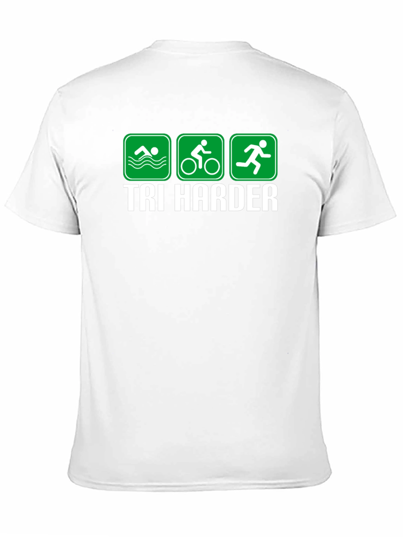 Tri Harder Triathlon T-Shirt - Swim Bike Run Tee