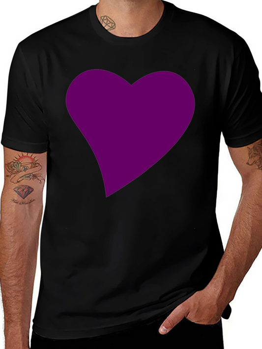 Heart Graphic Tee - Black Cotton Blend Casual Wear