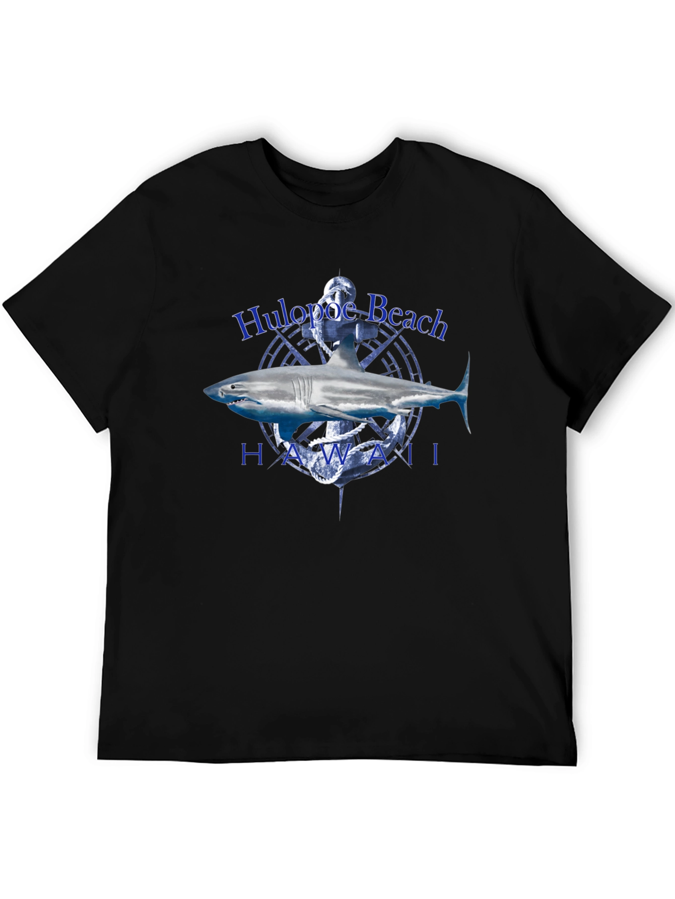 Hulopoe Beach Hawaii Shark Graphic T-Shirt