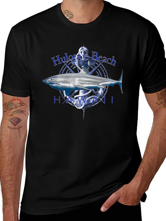 Hulopoe Beach Hawaii Shark Graphic T-Shirt
