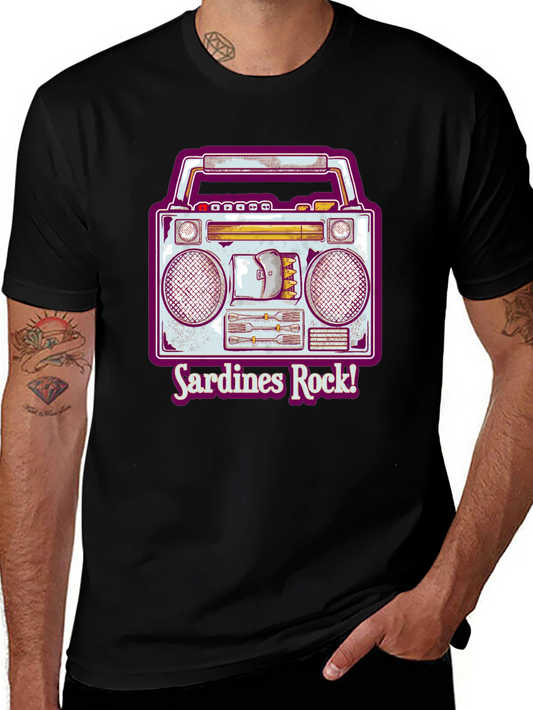Sardines Rock Retro Boombox T-Shirt
