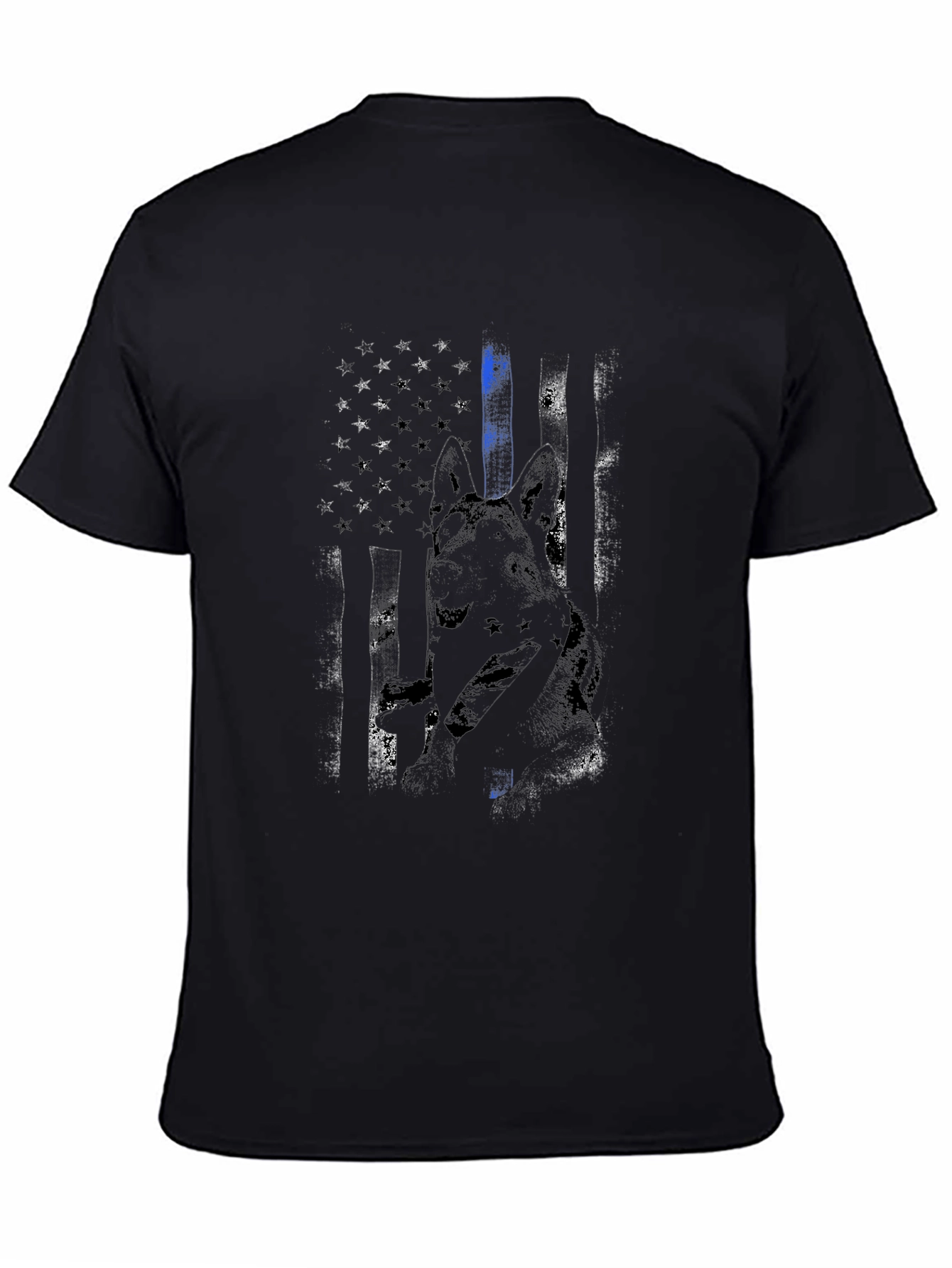 Thin Blue Line American Flag Dog T-Shirt