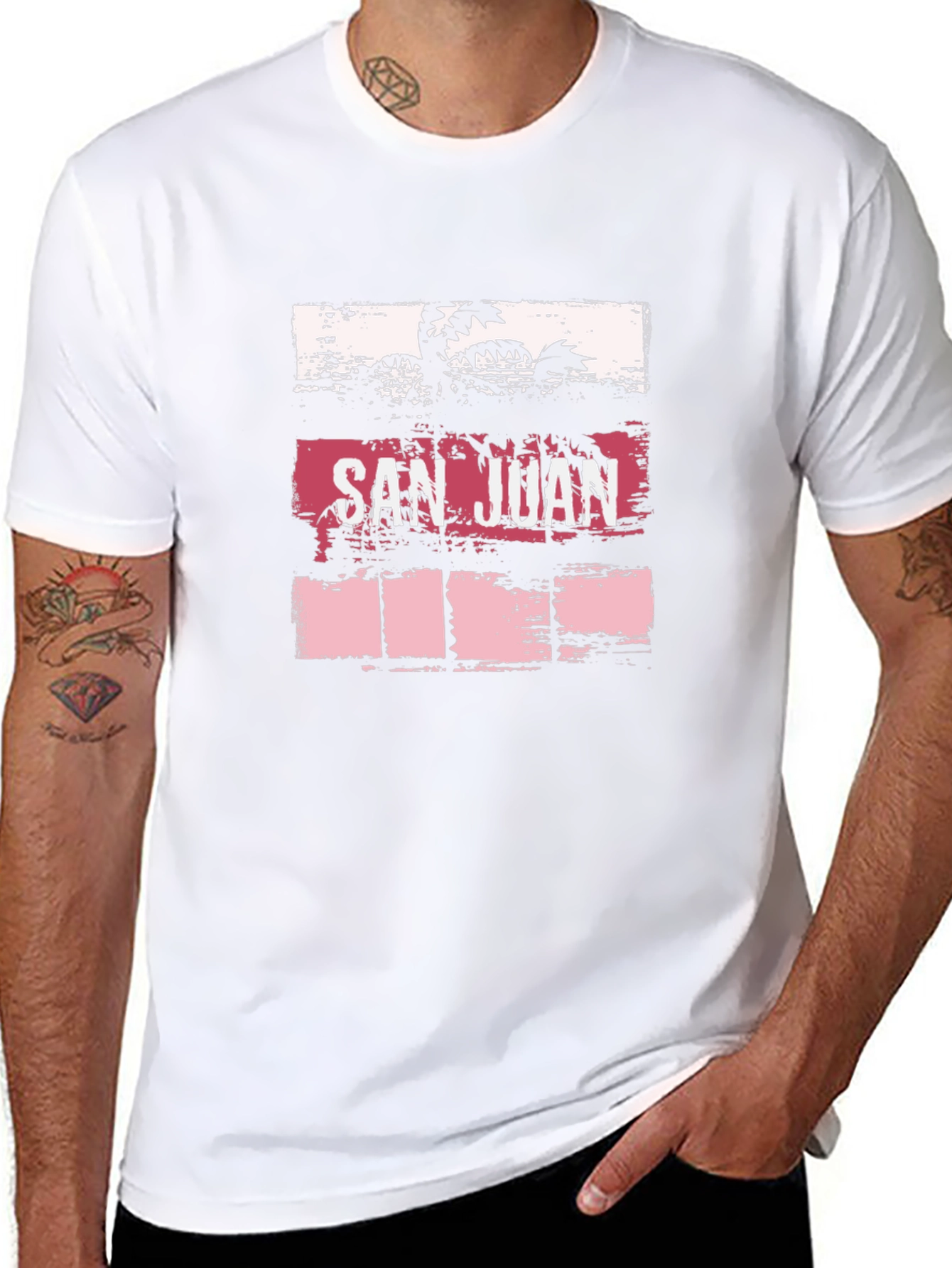San Juan Retro Palm Tree Graphic T-Shirt