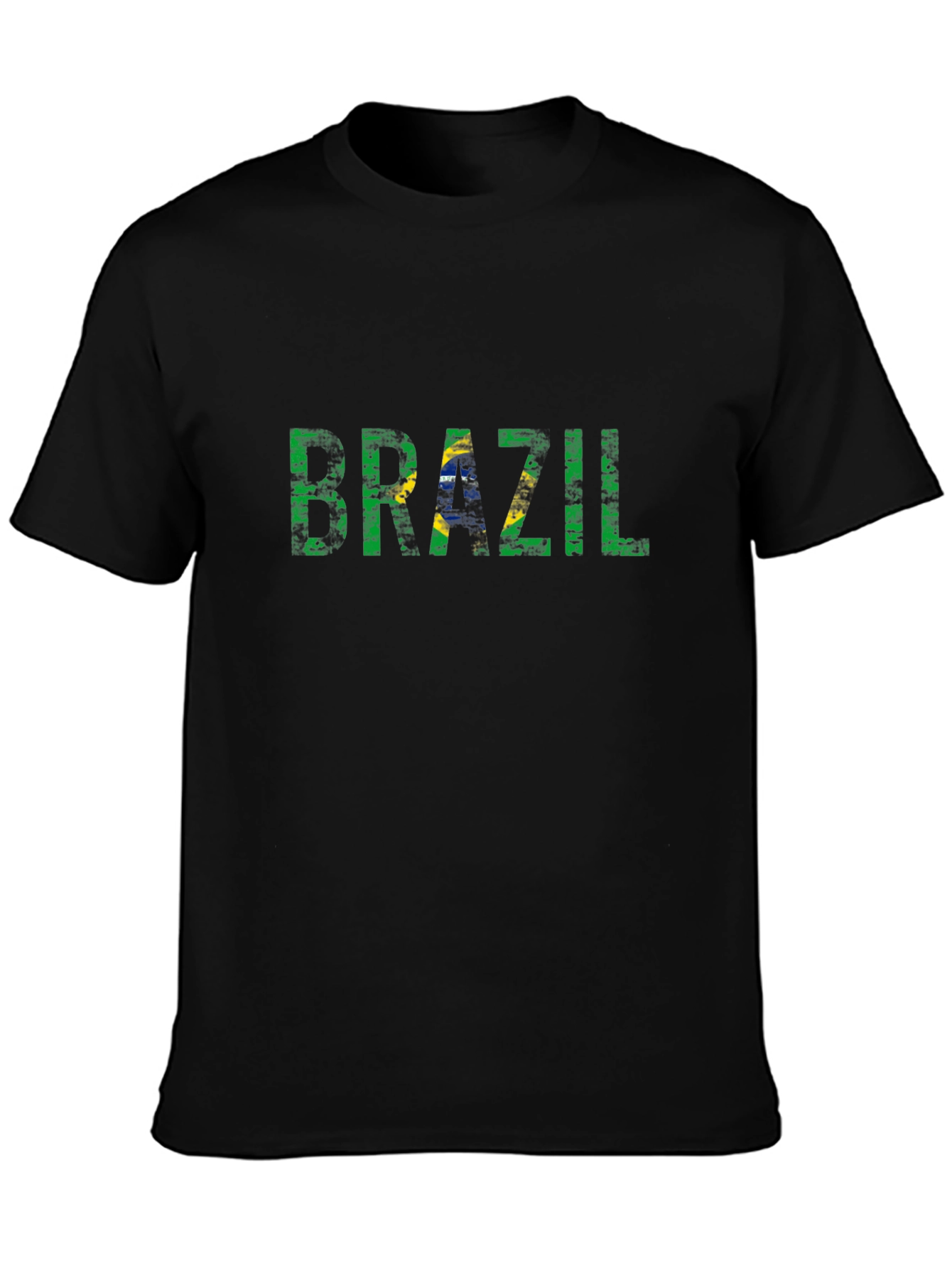 Brazil Flag Graphic Tee - Black T-Shirt
