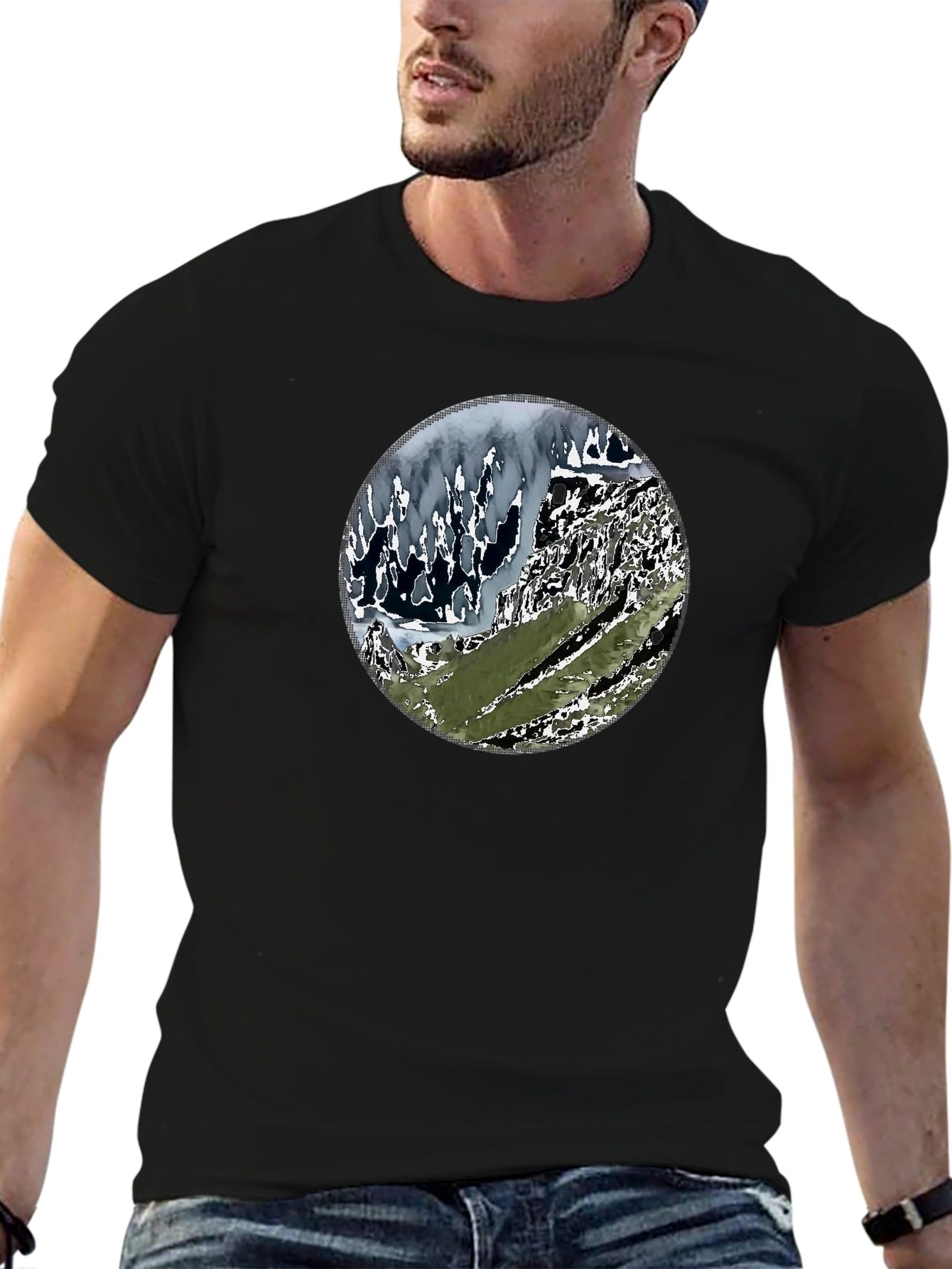 Mountainscape Graphic Tee - Black