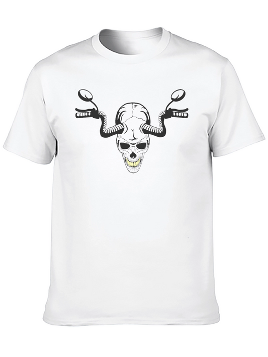 Skull & Handlebar Graphic Tee - Edgy Biker Style