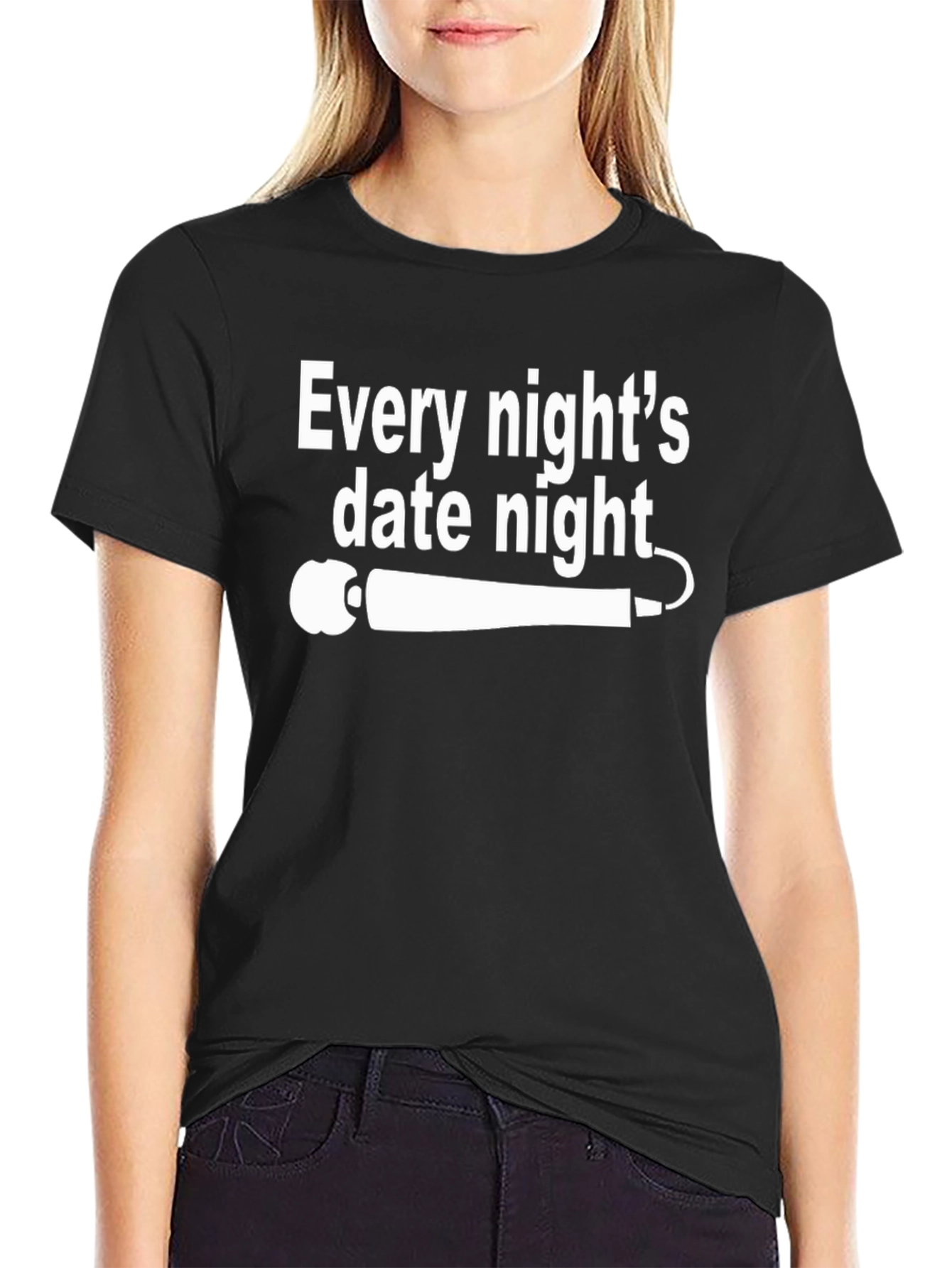 Every Nights Date Night Black Graphic T-Shirt