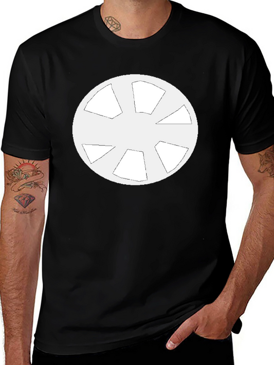 Geometric Circle Design Black T-Shirt