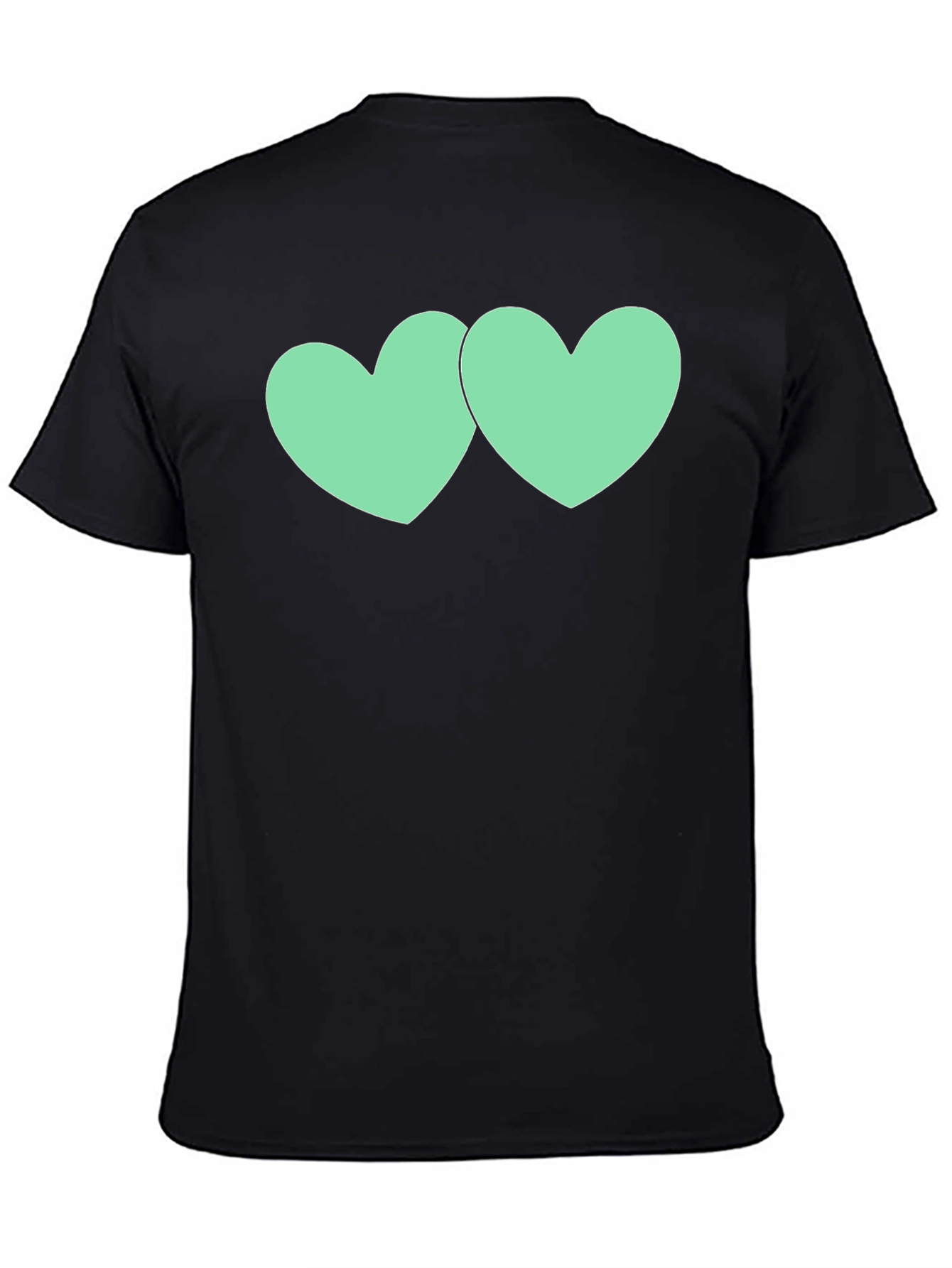 Black Tee with Mint Green Heart Graphic