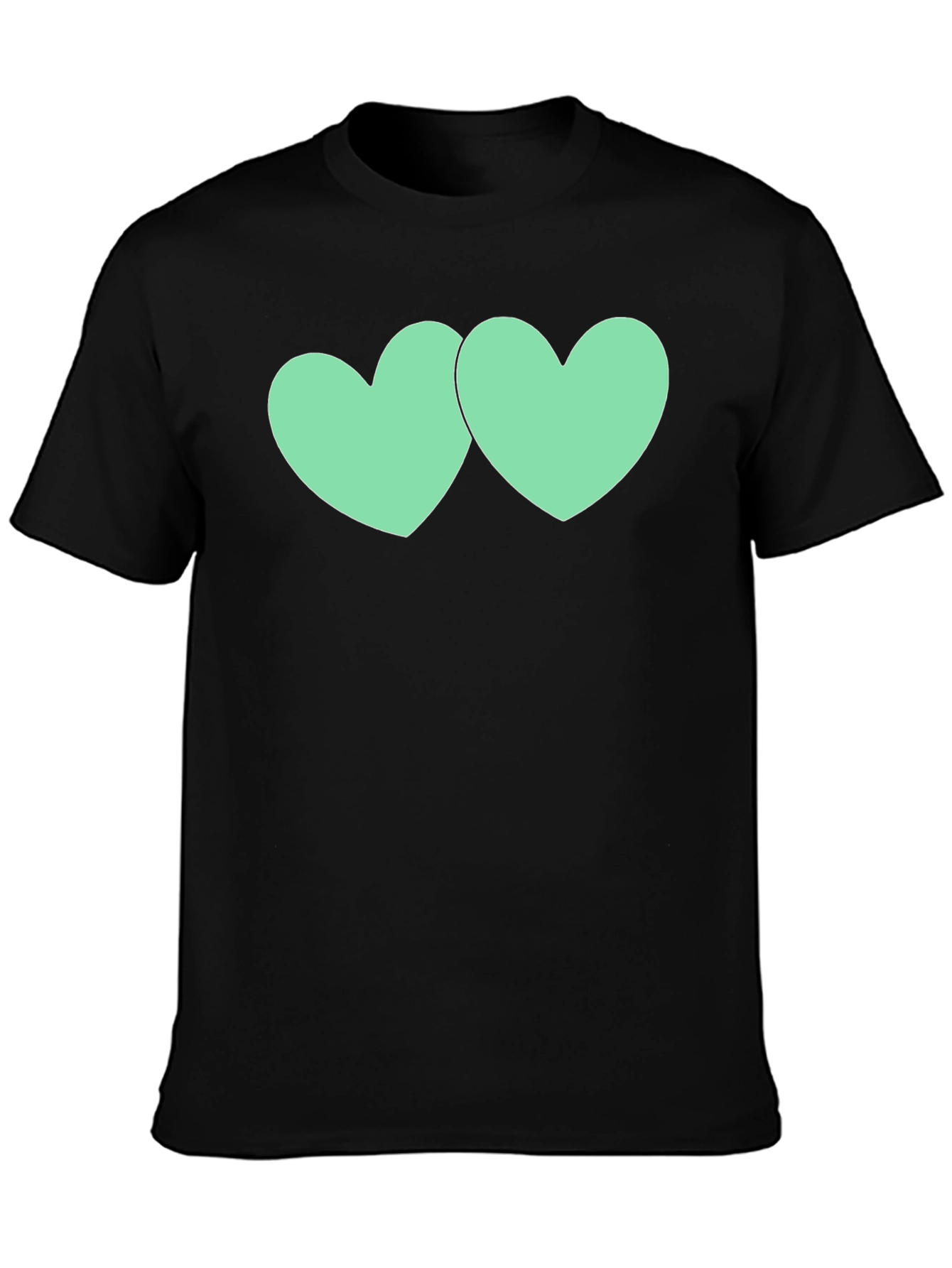 Black Tee with Mint Green Heart Graphic