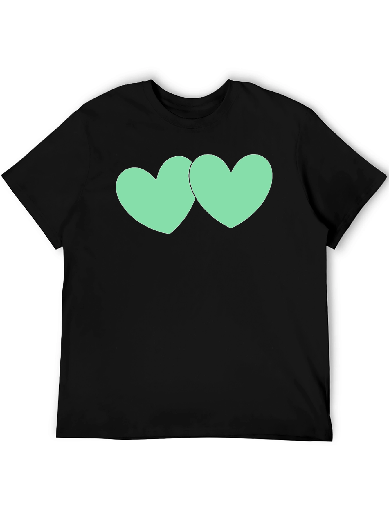 Black Tee with Mint Green Heart Graphic