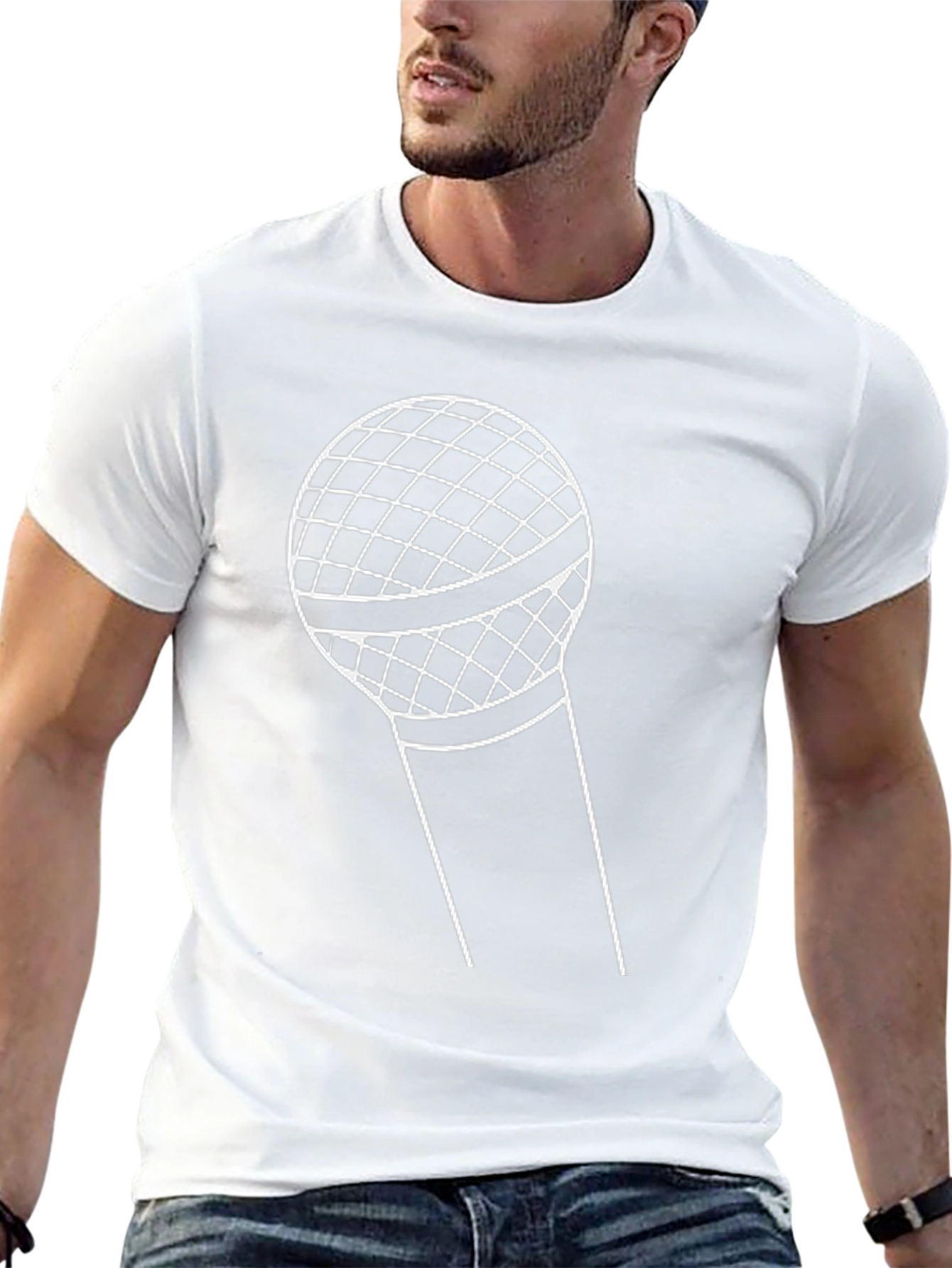 Microphone Graphic T-Shirt - Black