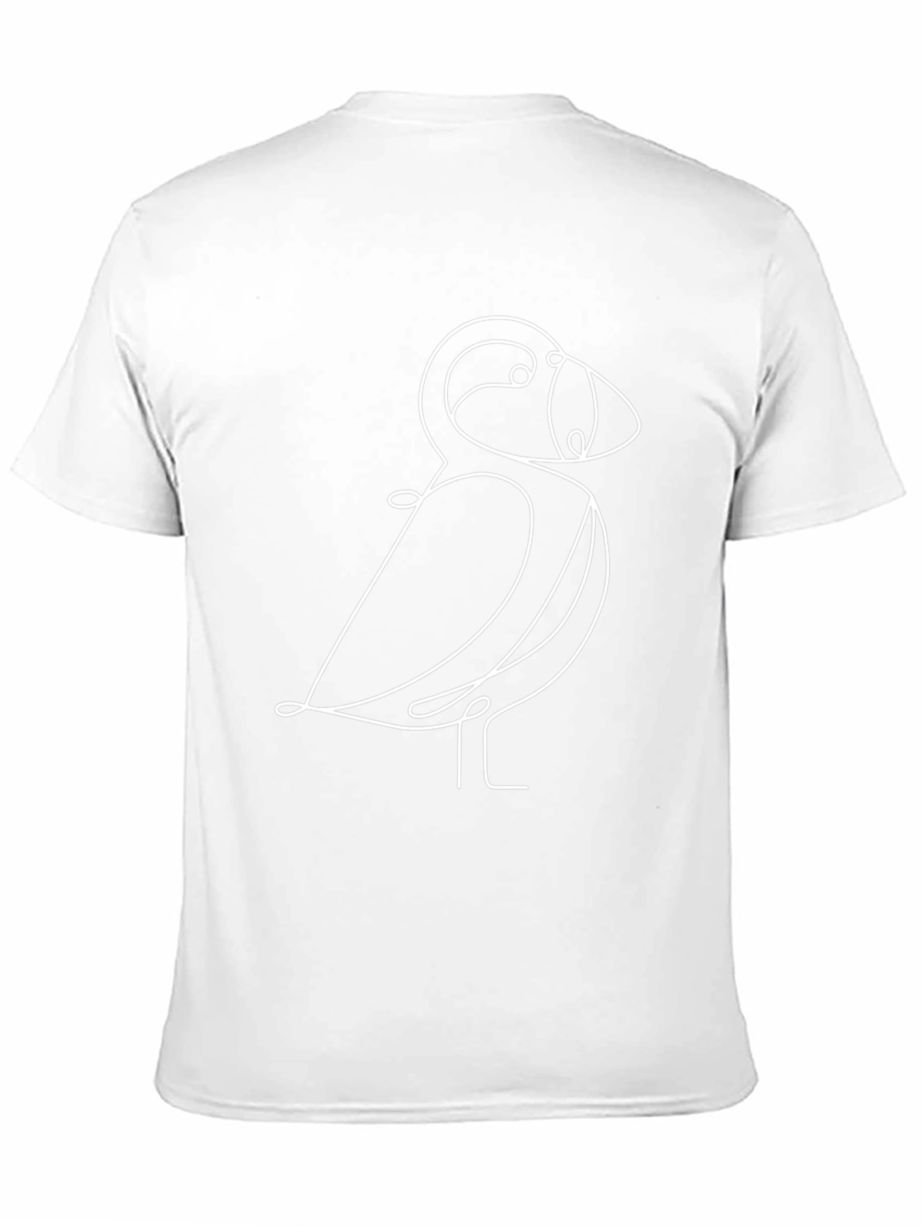 Puffin Line Art Black T-Shirt