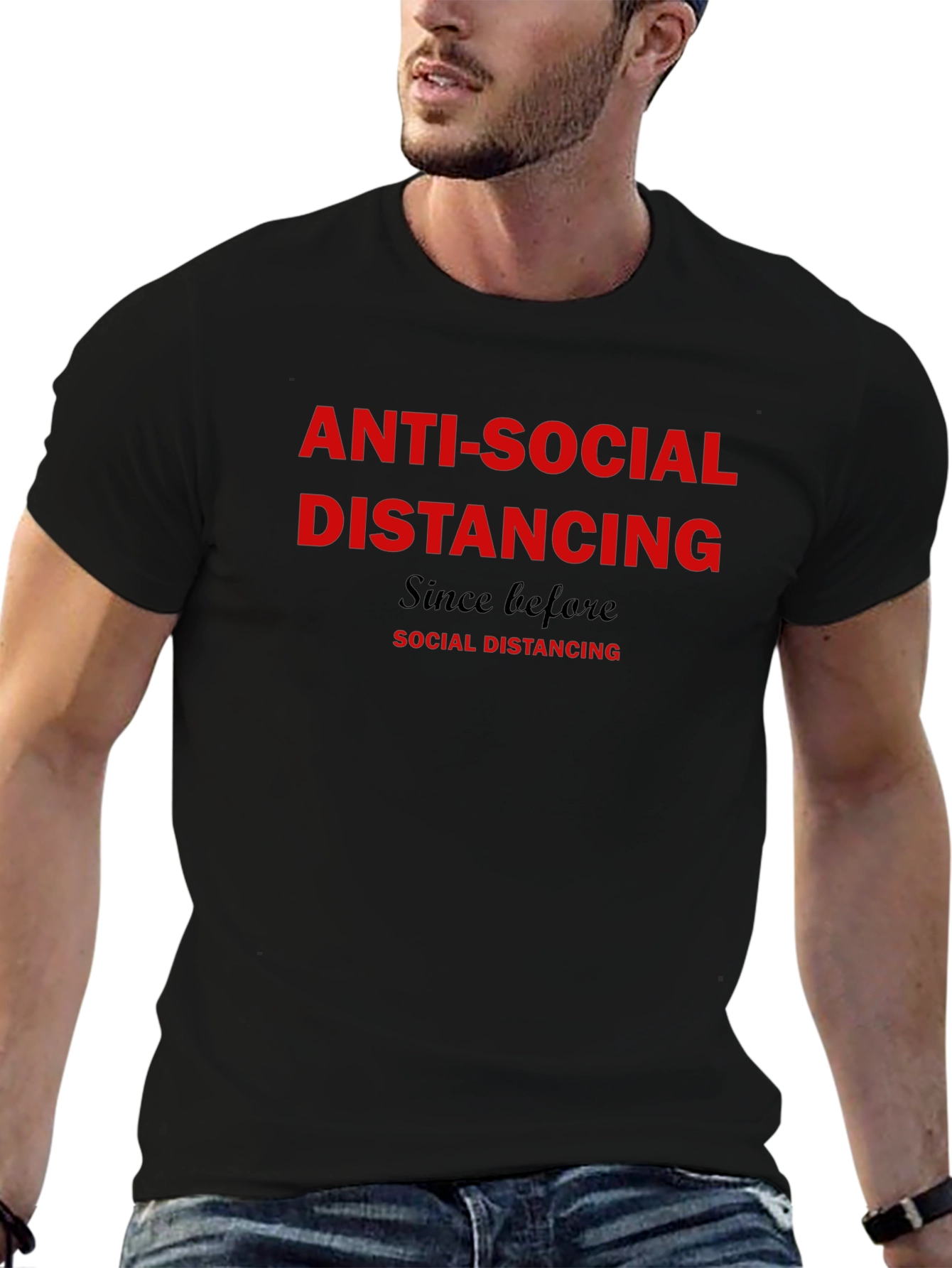 Anti-Social Distancing Black Graphic Tee