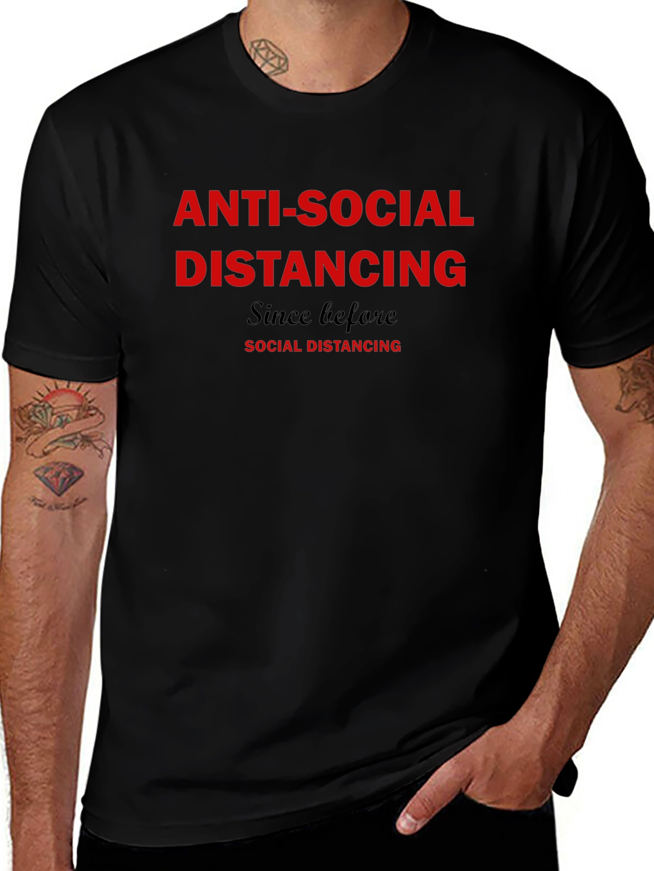 Anti-Social Distancing Black Graphic Tee