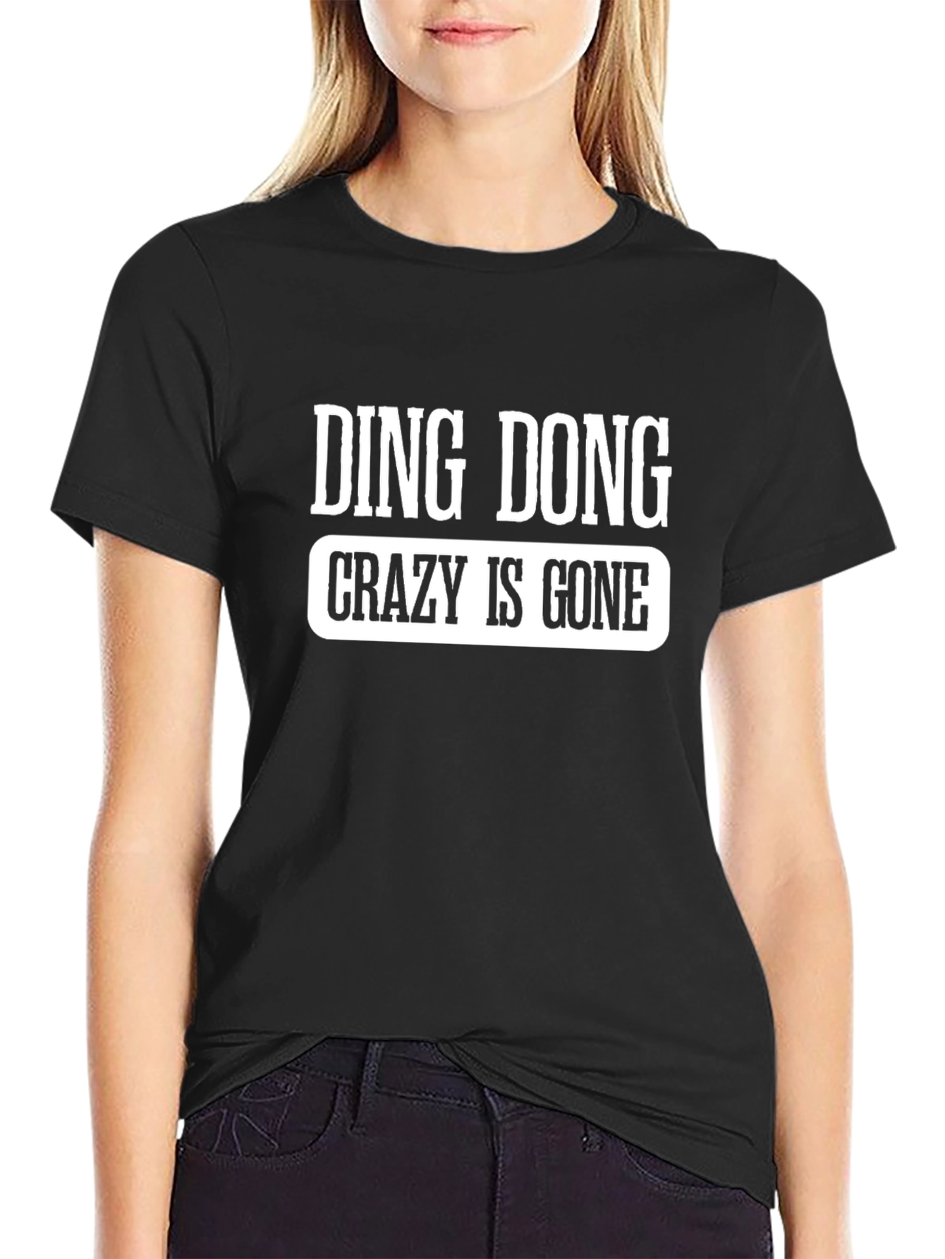 Ding Dong Crazy Is Gone Graphic T-Shirt - Black