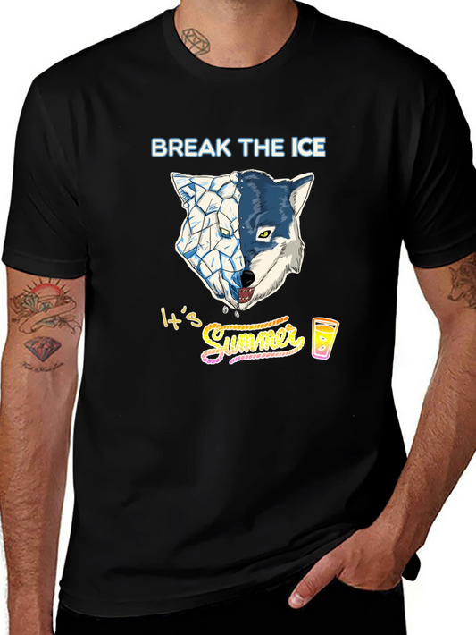 Break the Ice Summer Wolf Graphic T-Shirt