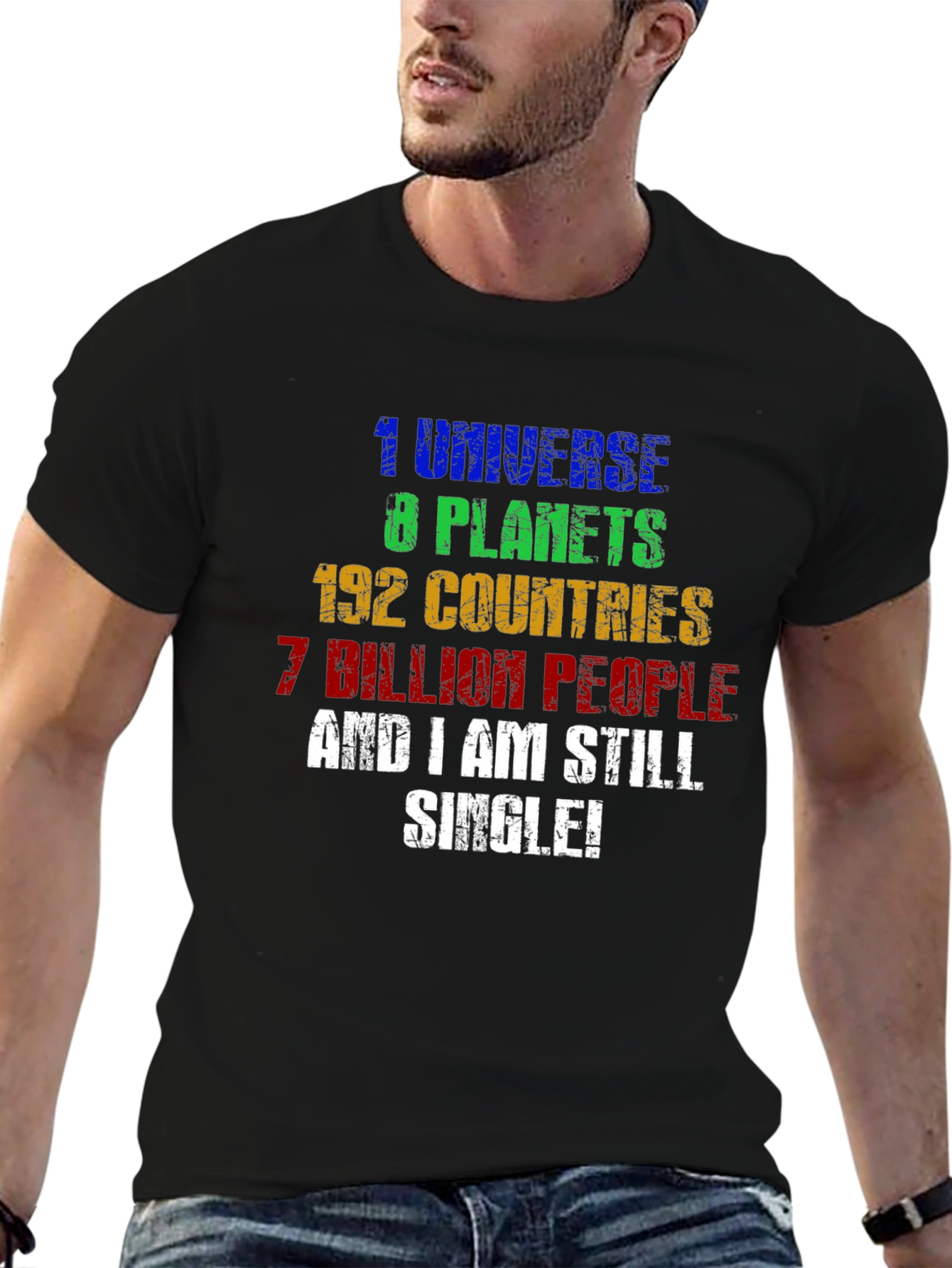 Funny Single Universe Planets Graphic T-Shirt