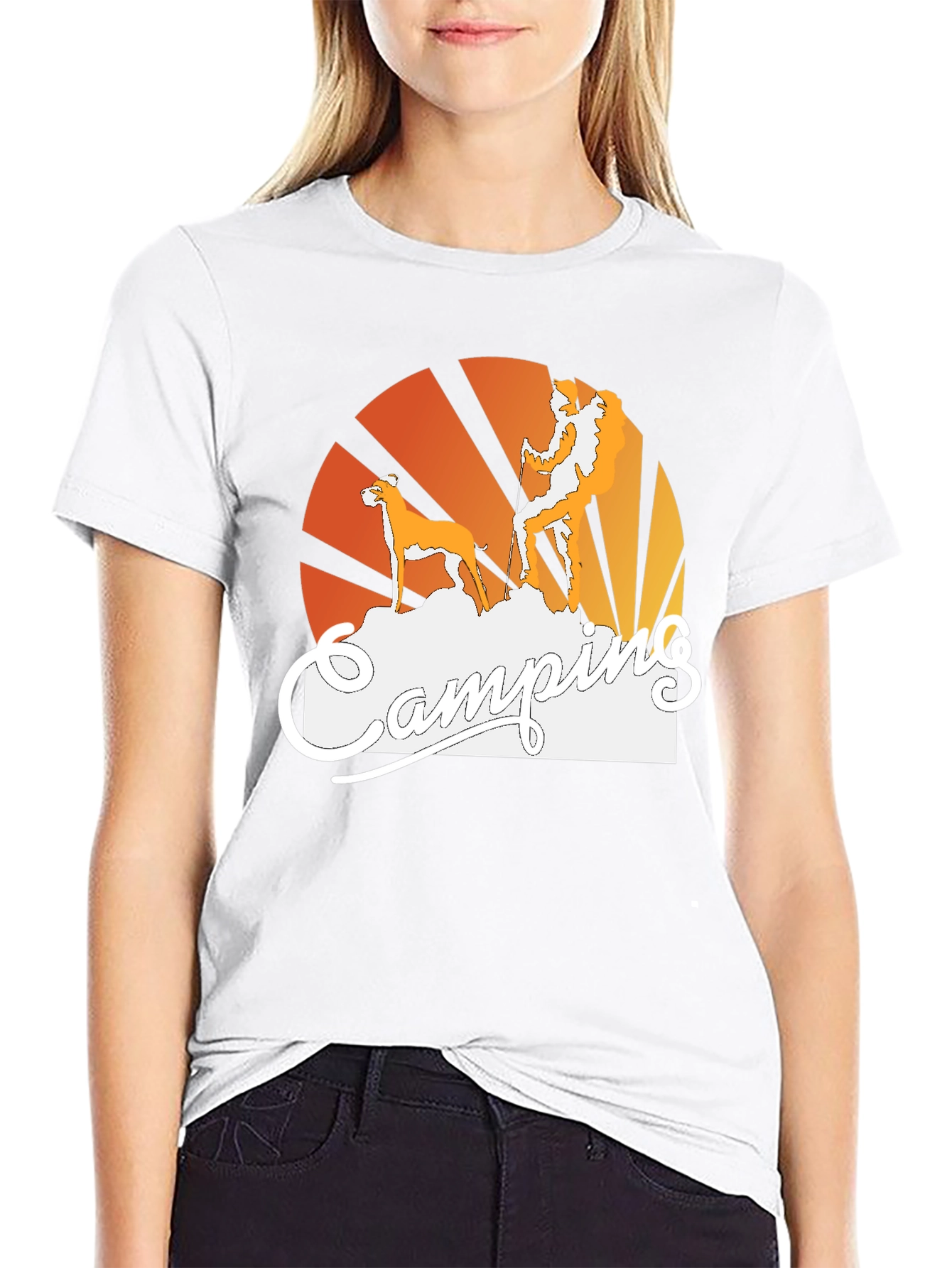 Camping Dog Graphic T-Shirt