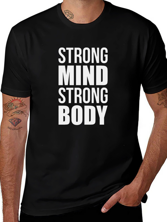 Strong Mind Strong Body Black T-Shirt Fitness Motivation