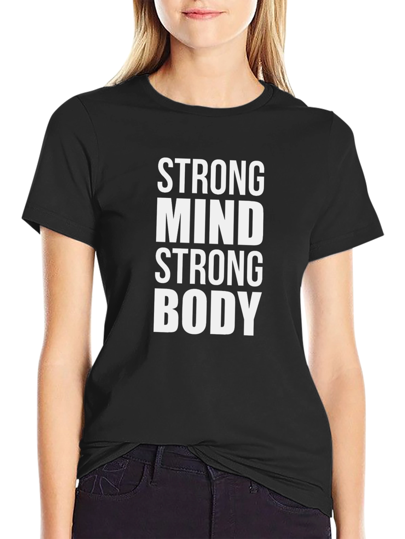 Strong Mind Strong Body Black T-Shirt Fitness Motivation