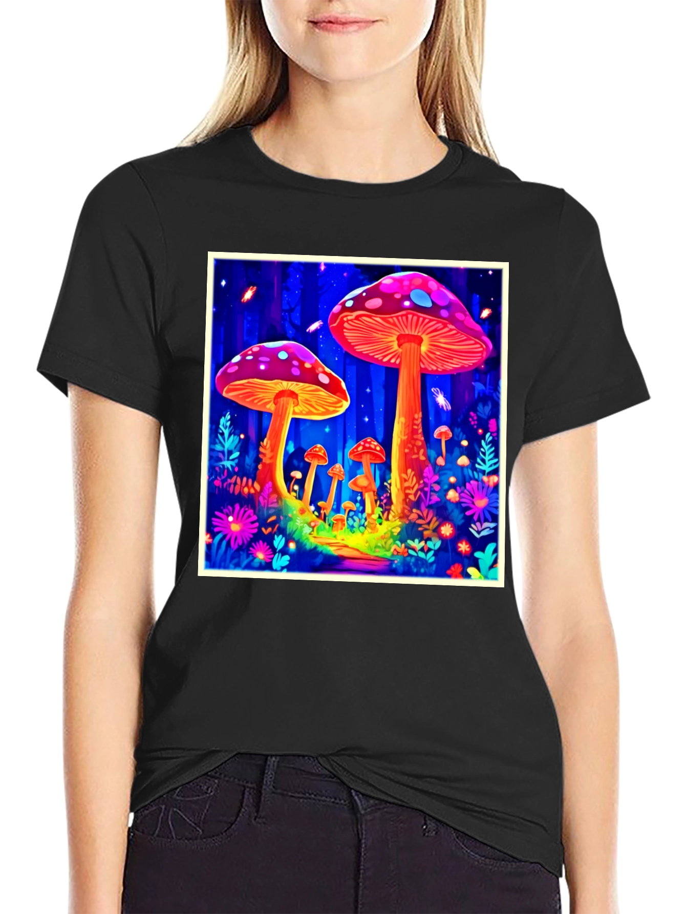 Psychedelic Mushroom Forest Graphic Tee