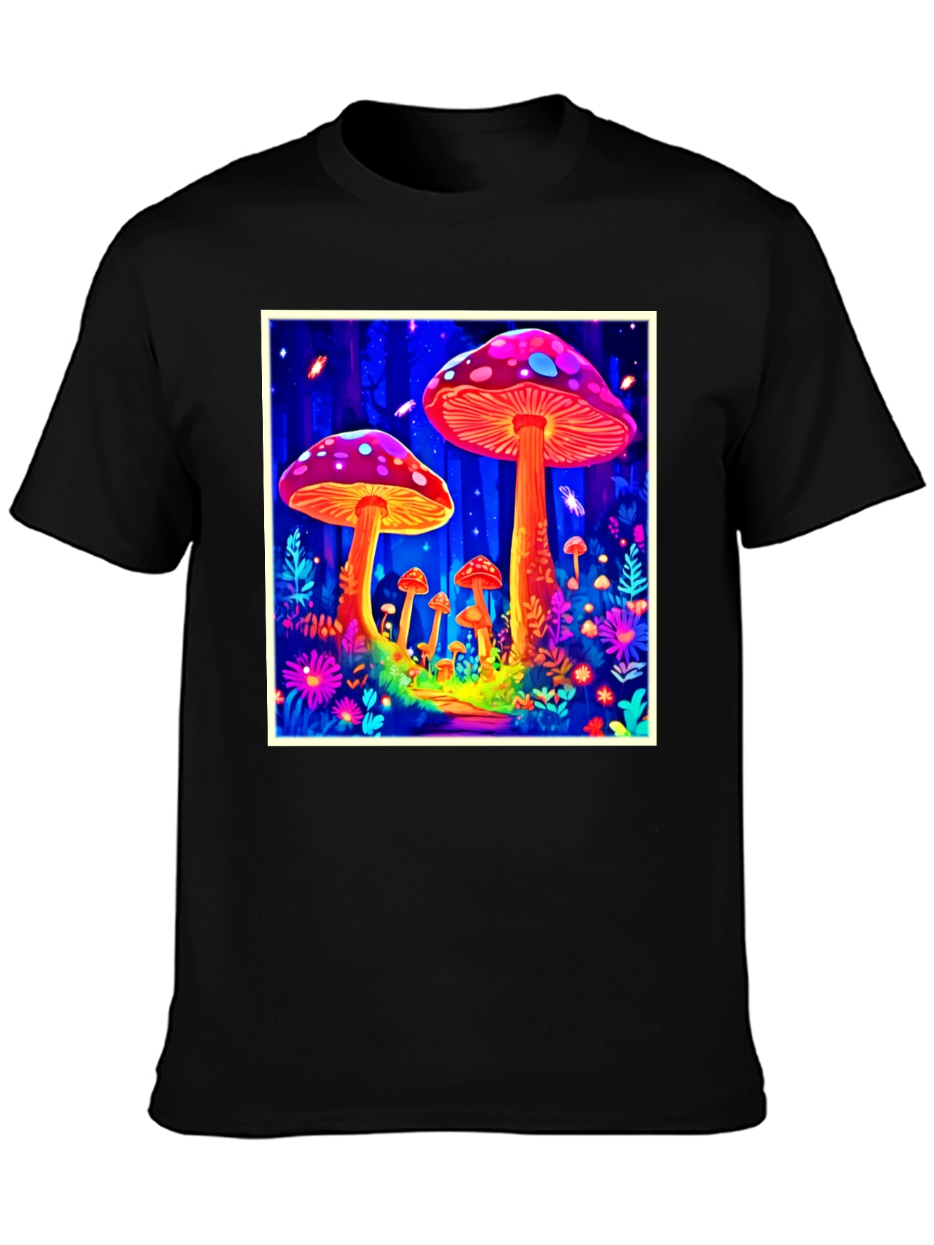Psychedelic Mushroom Forest Graphic Tee