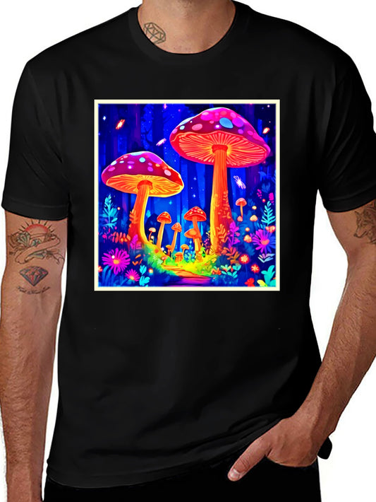 Psychedelic Mushroom Forest Graphic Tee