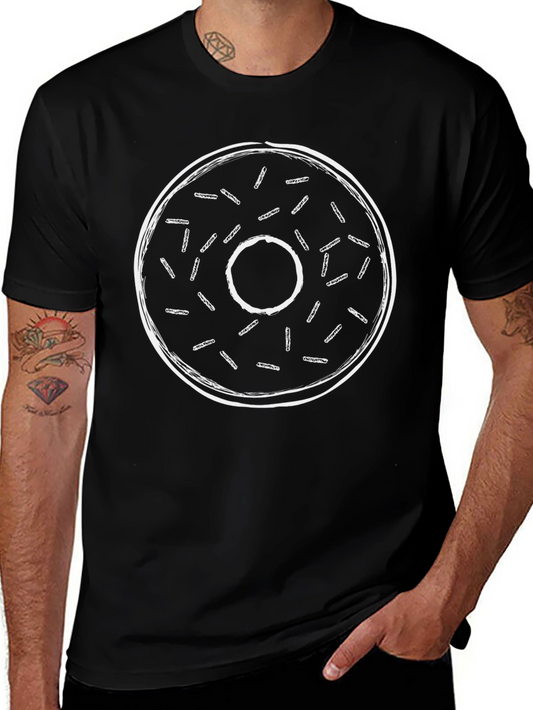 Donut Graphic Tee - Black Crew Neck T-Shirt