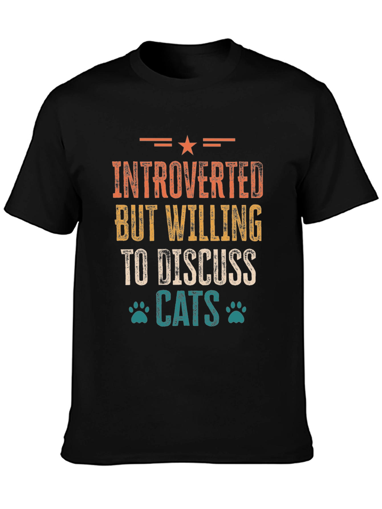 Introverted Cat Lover Graphic Tee - Discuss Cats