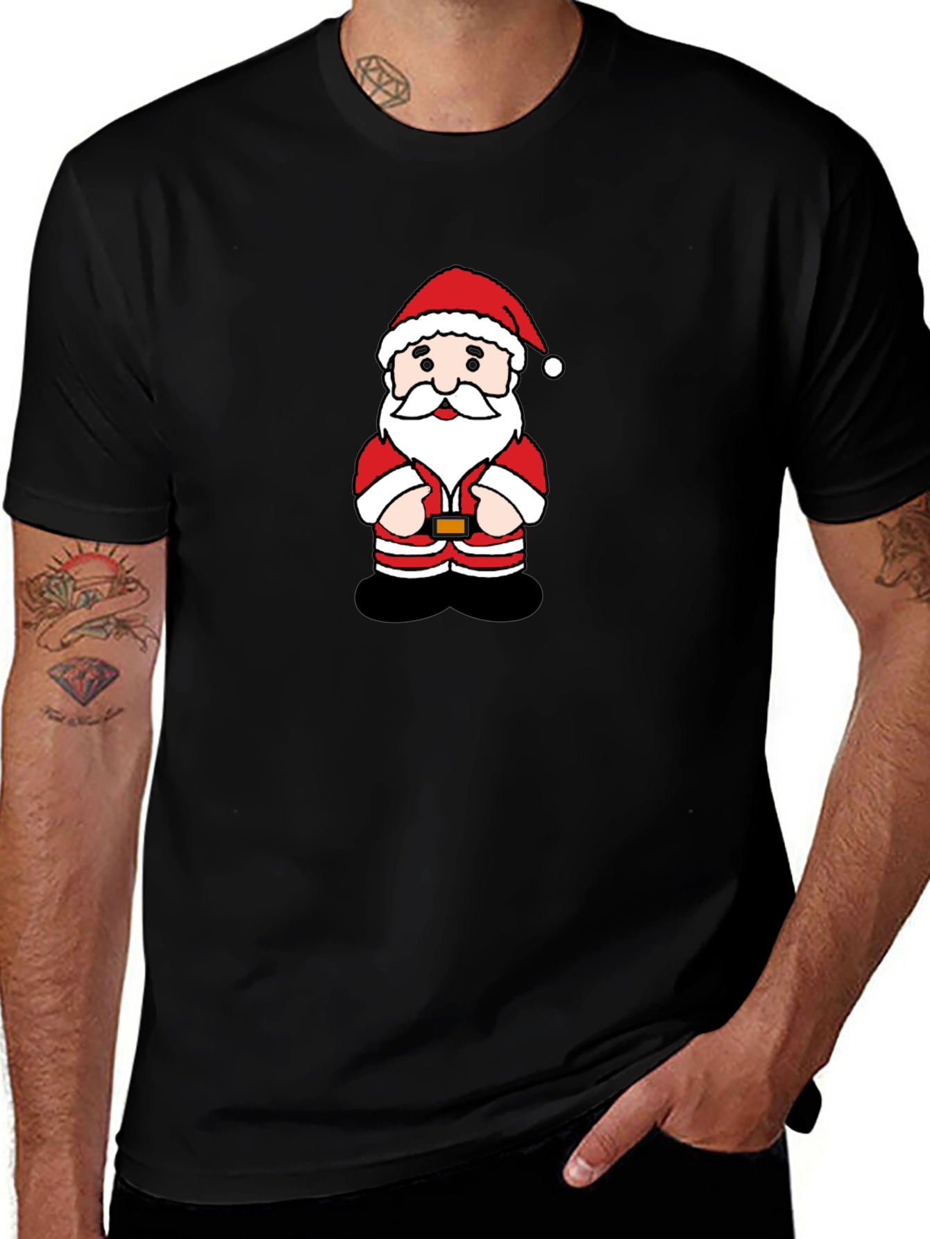 Festive Santa Claus Graphic T-Shirt