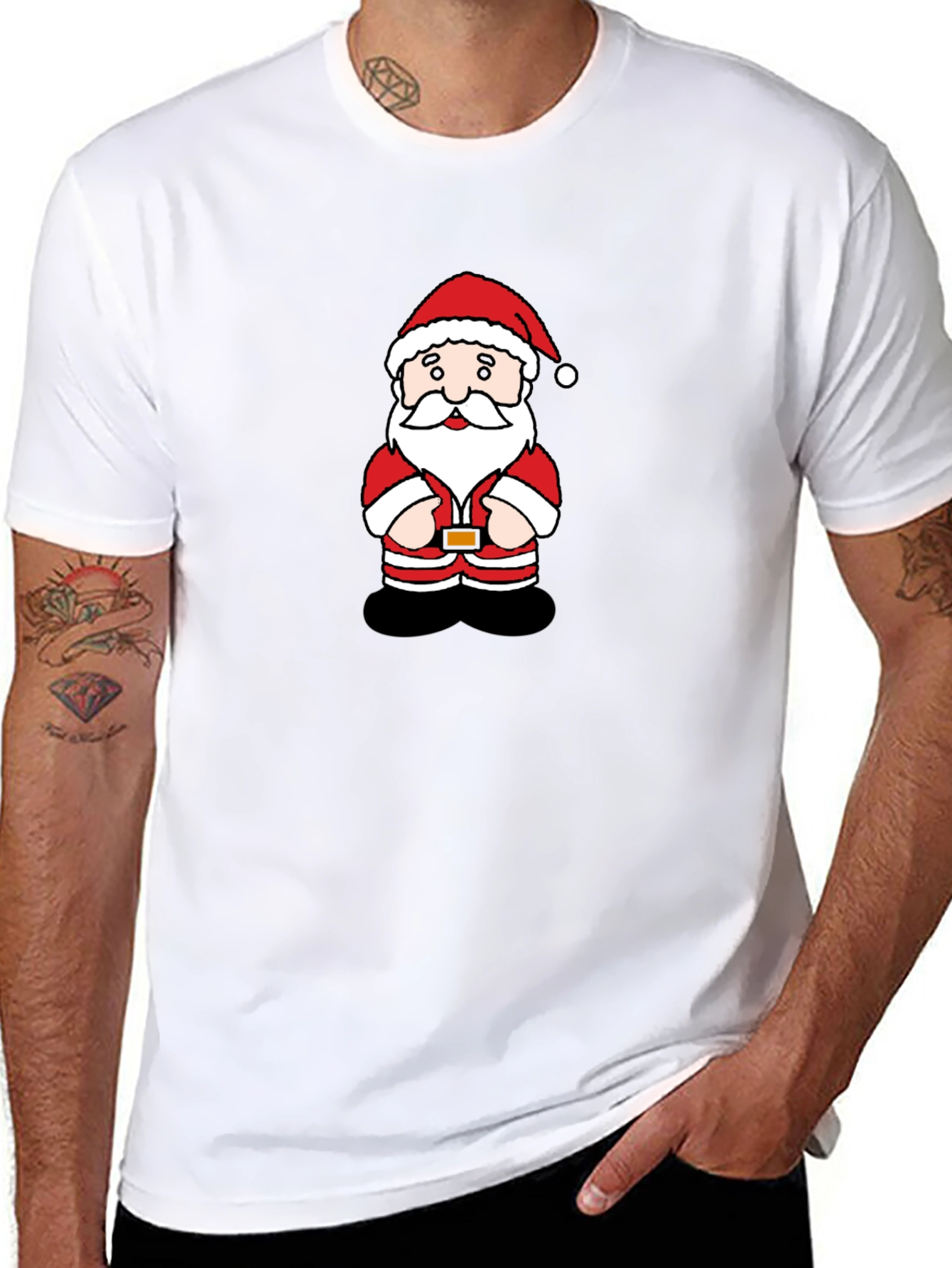 Festive Santa Claus Graphic T-Shirt