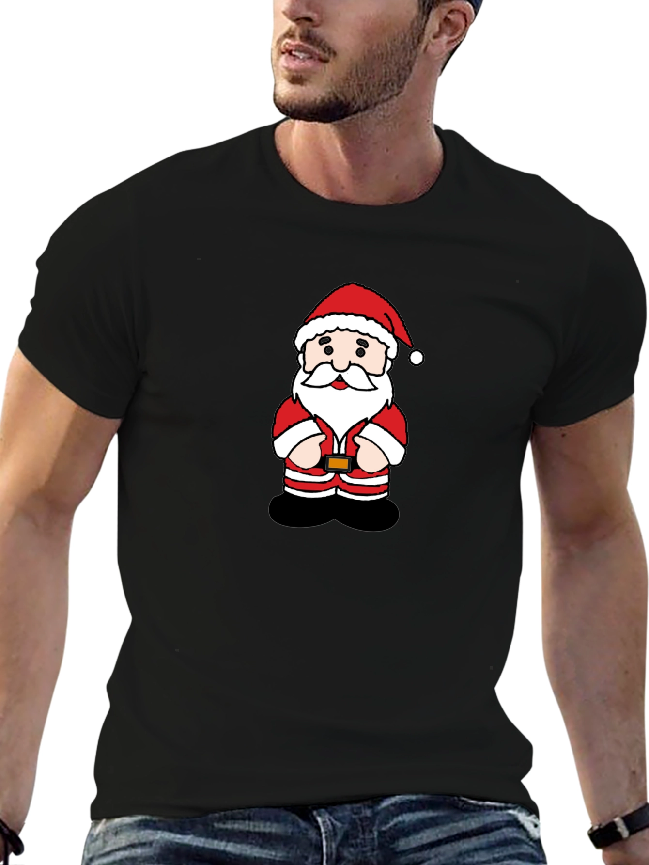Festive Santa Claus Graphic T-Shirt