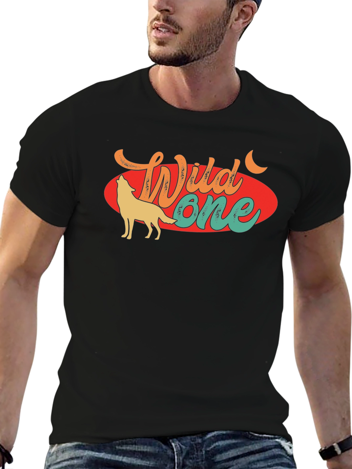 Wild One Wolf Graphic Tee - Retro Style T-Shirt