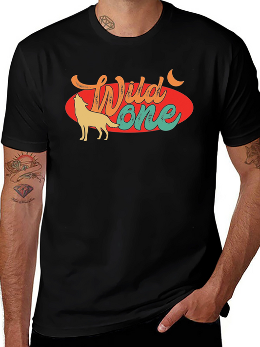 Wild One Wolf Graphic Tee - Retro Style T-Shirt