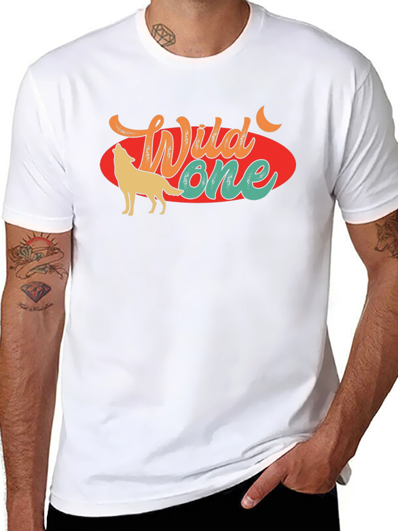 Wild One Wolf Graphic Tee - Retro Style T-Shirt