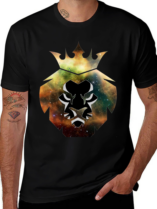 Galaxy Lion King Black T-Shirt