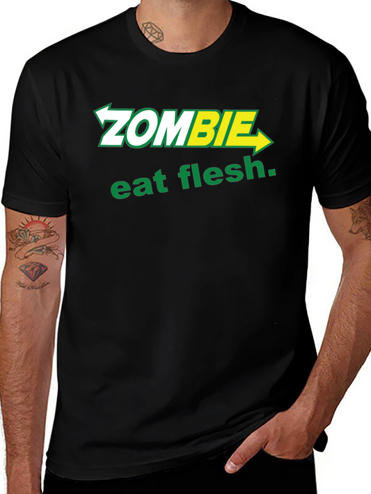 Zombie Eat Flesh T-Shirt - Funny Graphic Tee