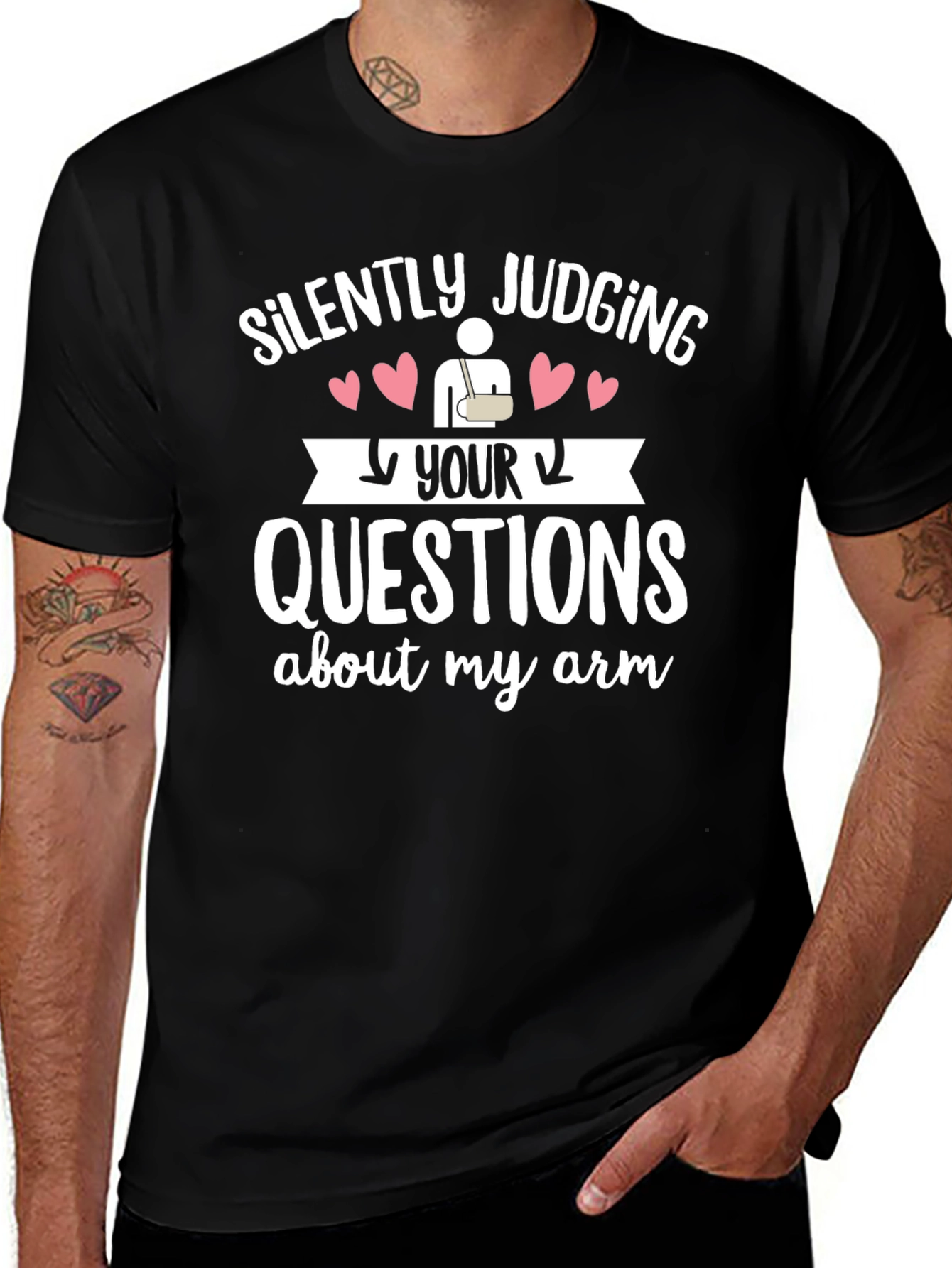 Silently Judging Your Arm Questions Graphic Tee