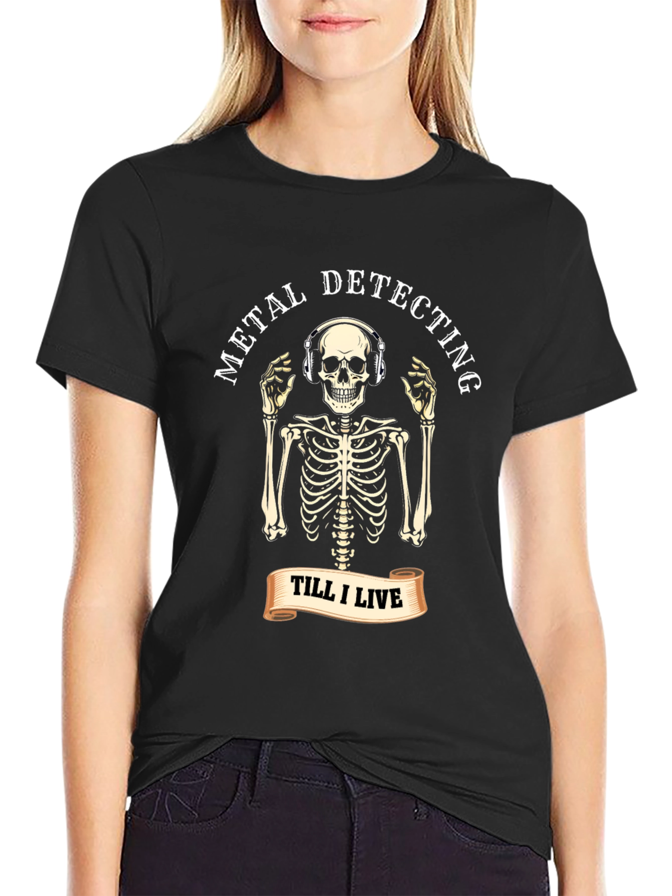 Metal Detecting Skeleton T-Shirt