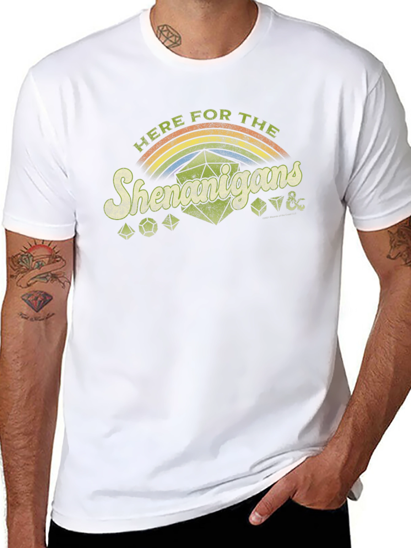 Here For The Shenanigans Black Graphic T-Shirt